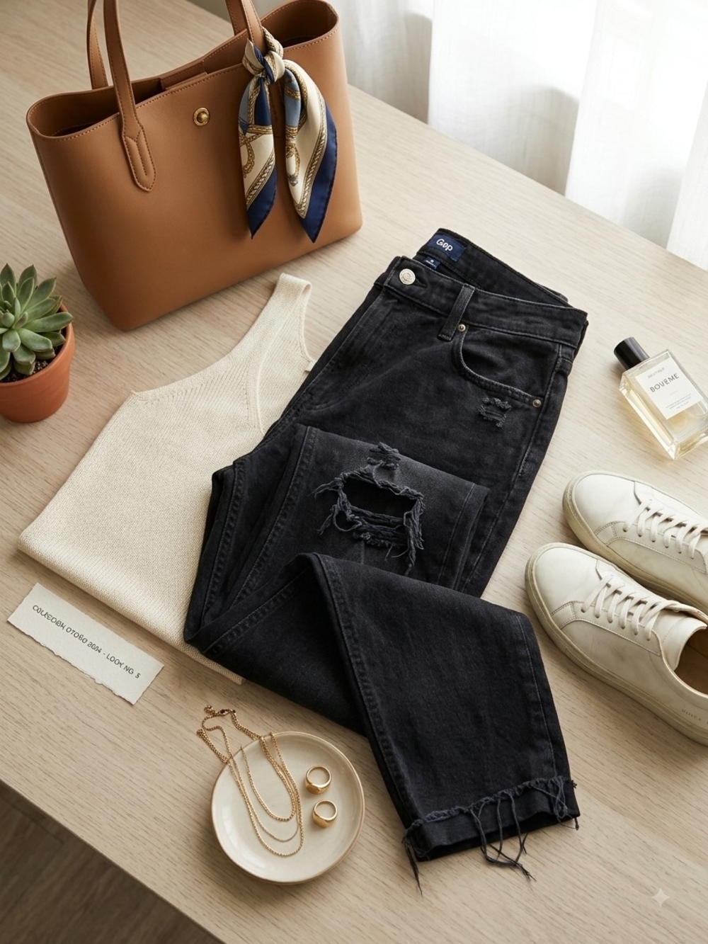 GAP Washed Black Boyfriend Ripped Jeans - Picture 2 of 3
